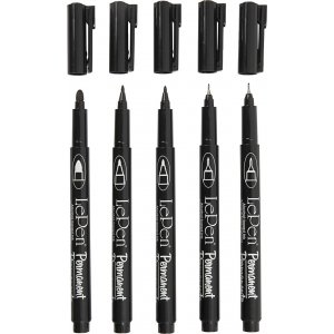 Marqueur permanent - noir - 5 pcs Marqueur permanent - noir - 5 pcs