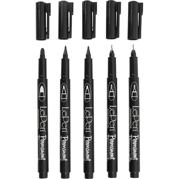 Marqueur permanent - noir - 5 pcs
