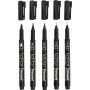 Marqueur permanent - noir - 5 pcs