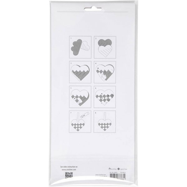 Set de bricolage - Coeurs tresss - rouge/blanc - 8 pcs