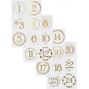 Numéros de calendrier - or - blanc - 4 feuilles Numéros de calendrier - or - blanc - 4 feuilles