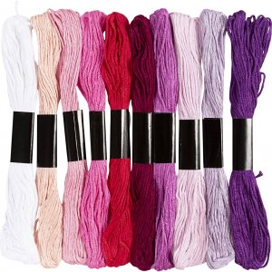 Fil à broder en coton mercerisé violet/rose harmonieux 10×8 m Fil à broder en coton mercerisé violet/rose harmonieux 10×8 m
