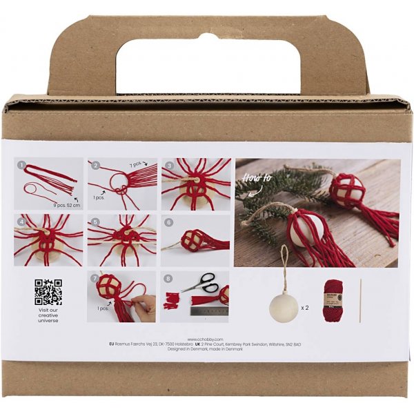 Kit DIY Boules de sapin de Nol - Nol rouge - Macram