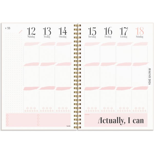 Calendrier 24/25 - Life Planner Rose A5