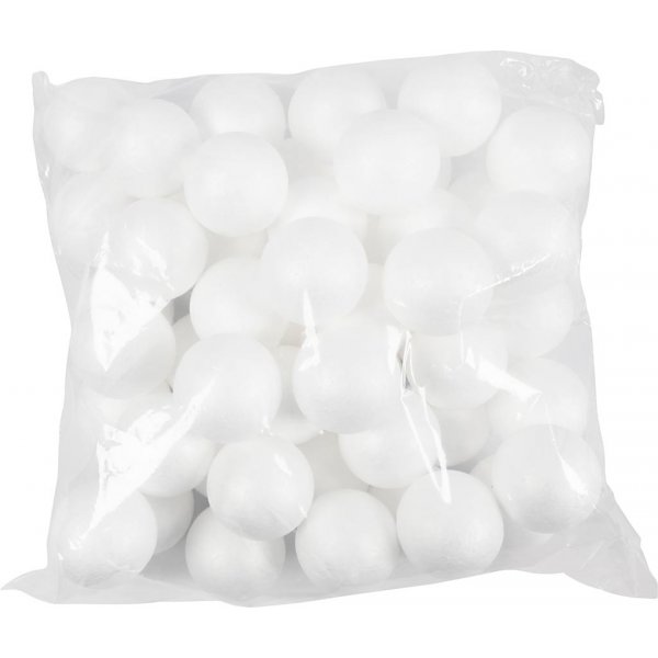 Boules en polystyrne - blanc - 5 cm - 50 pcs