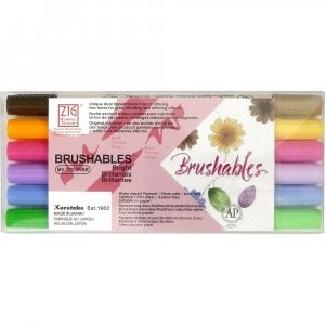 Feutres pinceaux ZIG Brushables, lot de 6 - Couleurs vives Feutres pinceaux ZIG Brushables, lot de 6 - Couleurs vives