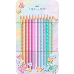 Set de crayons de couleur - Faber-Castell - Étui en métal couleur pastel - 12 couleurs Set de crayons de couleur - Faber-Castell - Étui en métal couleur pastel - 12 couleurs