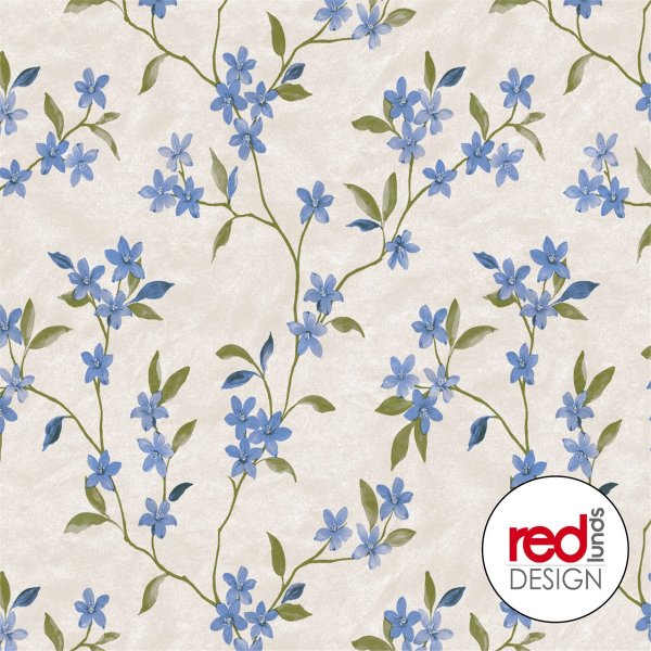 Toile cirée à motif floral - Bleue Toile cirée à motif floral - Bleue
