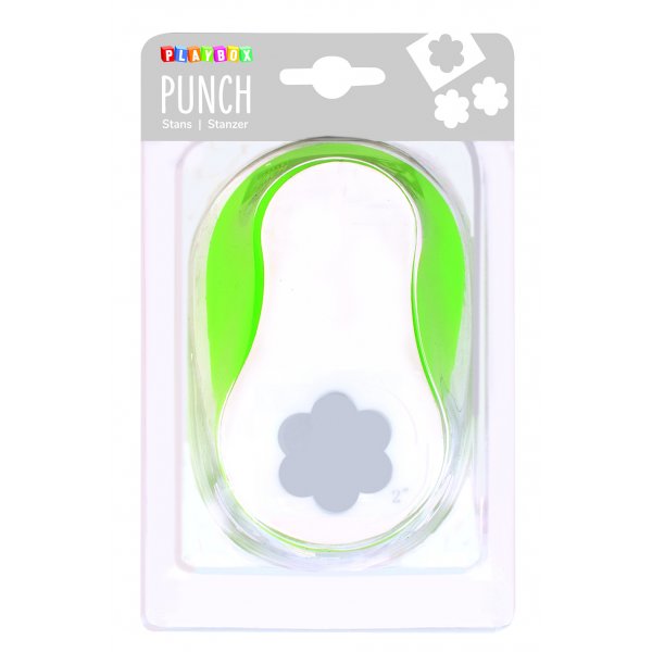 Fleur punch 5 cm - Vert/blanc Fleur punch 5 cm - Vert/blanc