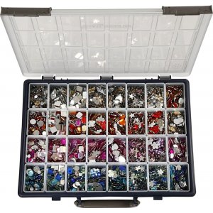 Strass - couleurs mélangées - Ø6-16 mm - 32 x 360 pcs Strass - couleurs mélangées - Ø6-16 mm - 32 x 360 pcs