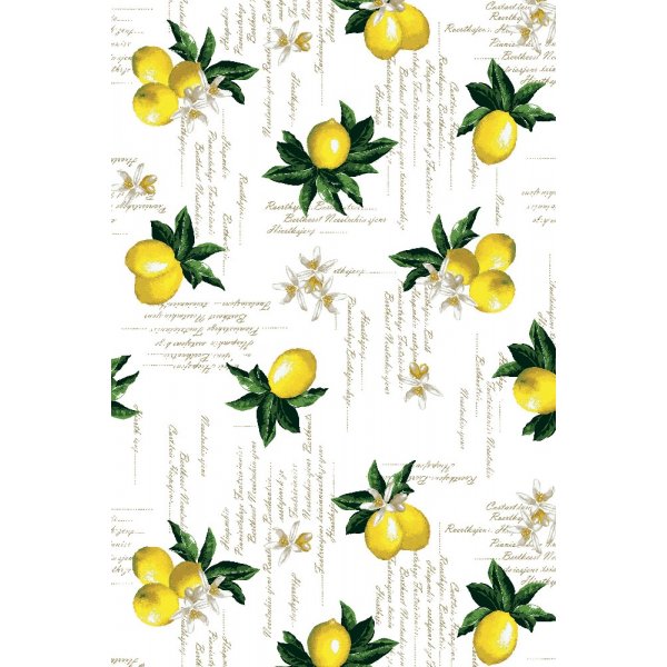 Bche PVC Citrons - Blanc