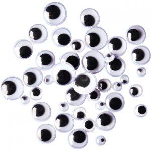 Yeux PET noir et blanc 7,10 & 15 mm - 300 pcs Yeux PET noir et blanc 7,10 & 15 mm - 300 pcs