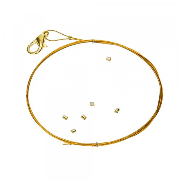 Collier fil  bijoux 0,40 mm x 75 cm - gaine nylon dor