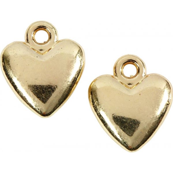 Coeurs - plaqu or - 10 pcs
