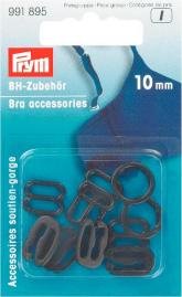 Accessoires de soutien-gorge plastique 10mm noir mix 10 pcs Accessoires de soutien-gorge plastique 10mm noir mix 10 pcs