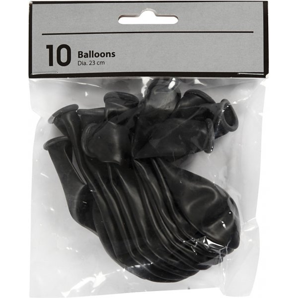 Ballons - noirs - 23 cm - 10 pcs