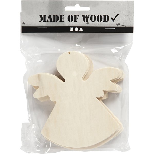 Anges en bois  suspendre - 6 pcs