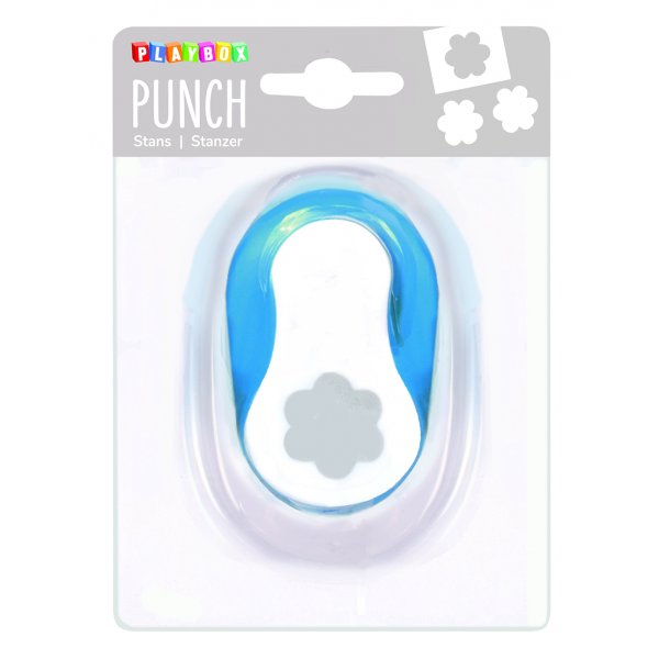 Fleur punch 2,5 cm - Bleu/blanc Fleur punch 2,5 cm - Bleu/blanc
