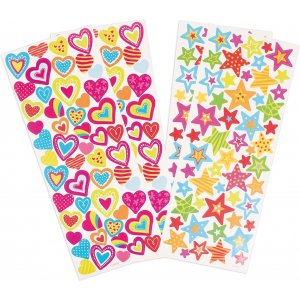 Autocollants coeurs et étoiles - 214 pcs Autocollants coeurs et étoiles - 214 pcs