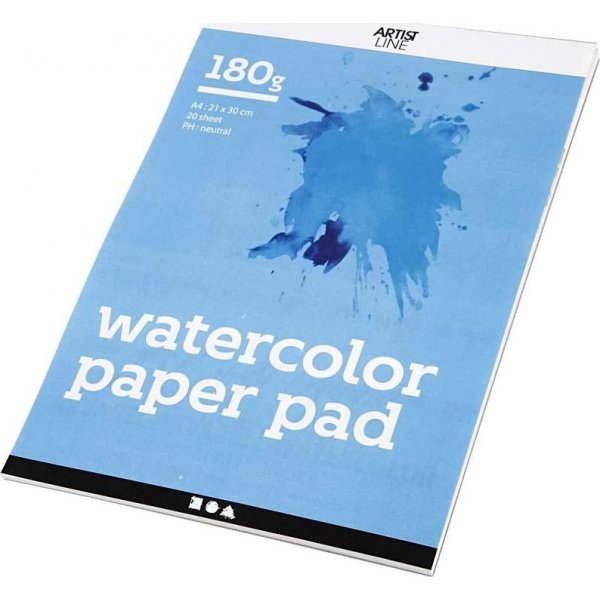 Bloc aquarelle - blanc - A4 - 180 g - 20 feuilles