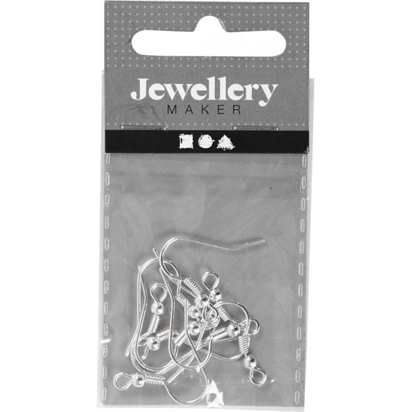 Crochets d'oreilles franais - plaqu argent - 10 pcs