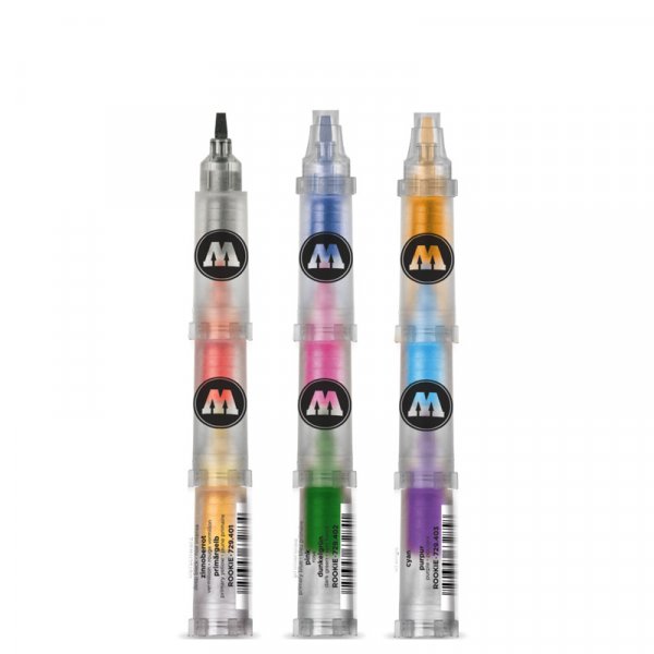 Set de stylos aquarelle Molotow Rookie - 3 stylos 9 couleurs