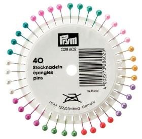 Épingles à boutons avec têtes de perles couleurs mélangées 40 pcs Épingles à boutons avec têtes de perles couleurs mélangées 40 pcs