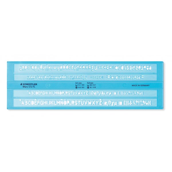 Modle de rgle Police Bleu Transparent - 4 lignes
