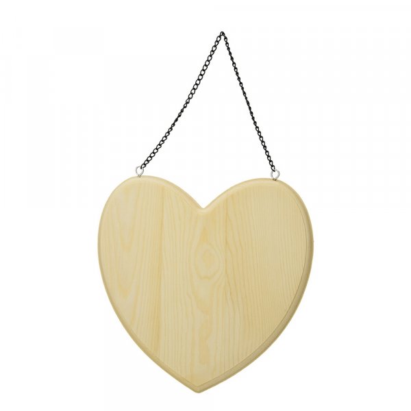 Plaque en bois 19,5 x 19 cm - coeur non trait