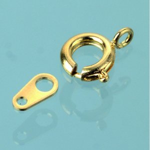 Collier serrure modèle à ressort 7 mm - plaqué or 50 pcs. Collier serrure modèle à ressort 7 mm - plaqué or 50 pcs.