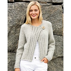 Patron tricot - Cardigan tricoté avec bordure à motif troué Patron tricot - Cardigan tricoté avec bordure à motif troué