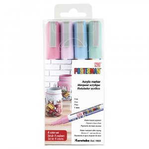 Feutre ZIG Posterman PMA-20 1 mm, lot de 4, couleur pastel