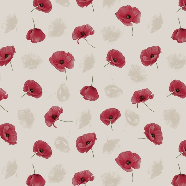 Toile cire PVC Coquelicot - Rouge