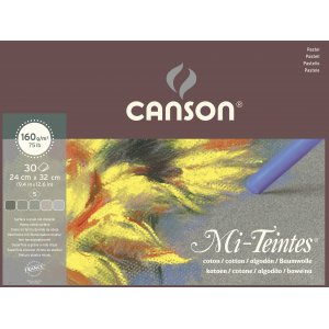 Canson Mi-Teintes Papier pastel 160g - 24x32 cm - Nuances de gris Canson Mi-Teintes Papier pastel 160g - 24x32 cm - Nuances de gris