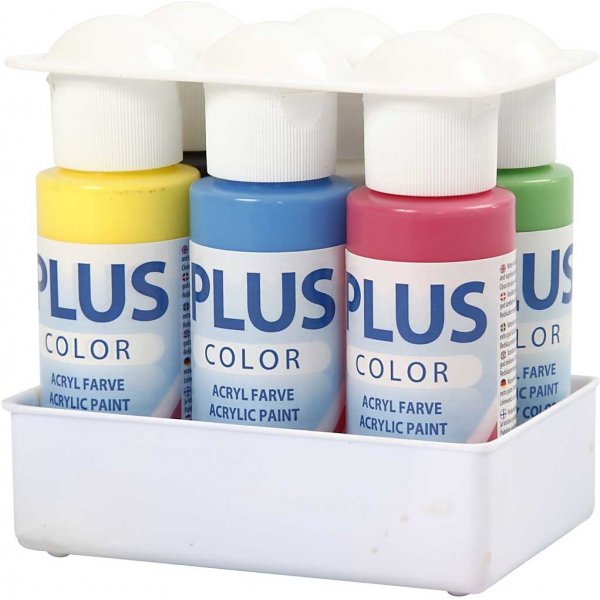 Peinture Plus Color Hobby - couleurs primaires - 6 x 60 ml