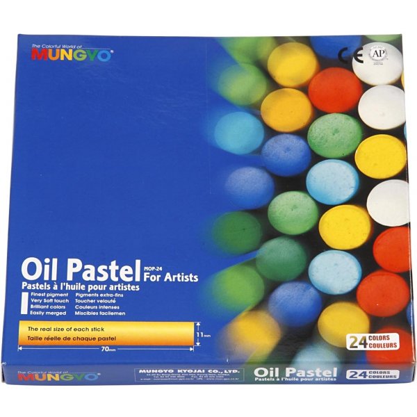 Pastels à l'huile Mungyo - couleurs mélangées - 24 pcs Pastels à l'huile Mungyo - couleurs mélangées - 24 pcs