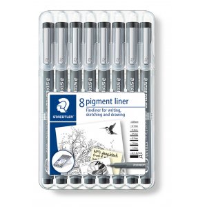 Pigmentliner Noir - 8 stylos Pigmentliner Noir - 8 stylos