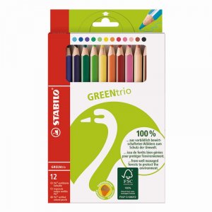 Crayons de couleur GreenTrio Thick - paquet de 12 Crayons de couleur GreenTrio Thick - paquet de 12