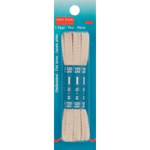 Lacets plats 8mm 120cm CO beige 2 pcs Lacets plats 8mm 120cm CO beige 2 pcs