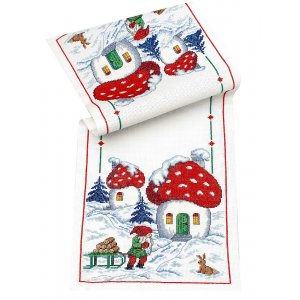 Kit de broderie Runner - Père Noël avec bois Kit de broderie Runner - Père Noël avec bois