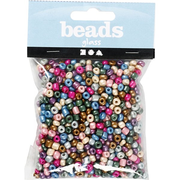 Perles de rocaille - couleurs métallisées - 130 g Perles de rocaille - couleurs métallisées - 130 g