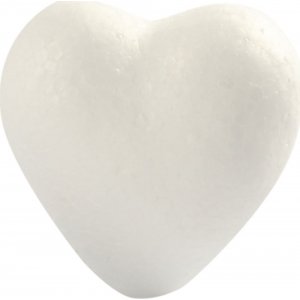 Coeurs en polystyrène - blanc - H6 cm - 5 pcs Coeurs en polystyrène - blanc - H6 cm - 5 pcs