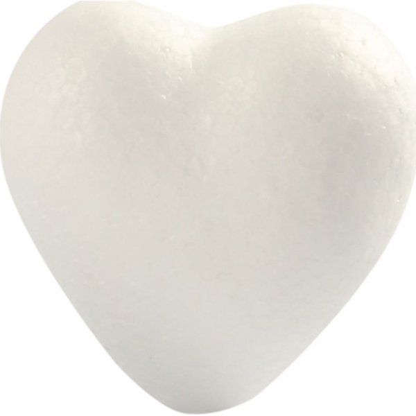 Coeurs en polystyrne - blanc - H6 cm - 5 pcs