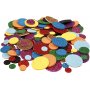 Cercles dcoratifs en caoutchouc - couleurs de paillettes mlanges - 1000 pcs