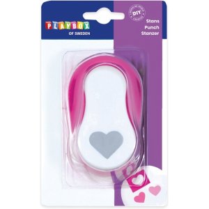 Coeur de Punch 3,8 cm - Rose/blanc Coeur de Punch 3,8 cm - Rose/blanc