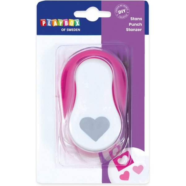Coeur de Punch 3,8 cm - Rose/blanc