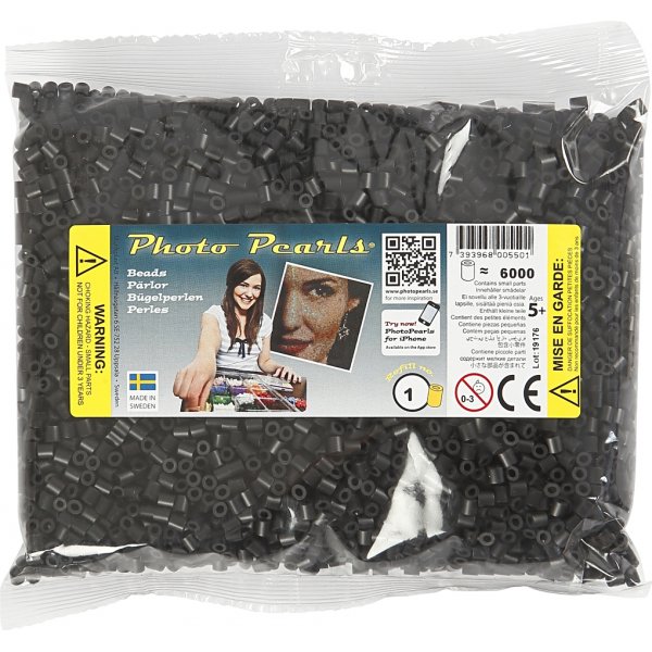 Perles Photo - noires #1 - moyennes - 6000 pcs Perles Photo - noires #1 - moyennes - 6000 pcs
