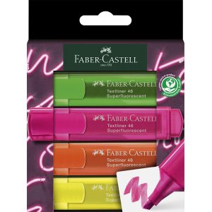 Surligneur - Faber-Castell - TL 46 - Néon 4 stylos GenZ Surligneur - Faber-Castell - TL 46 - Néon 4 stylos GenZ