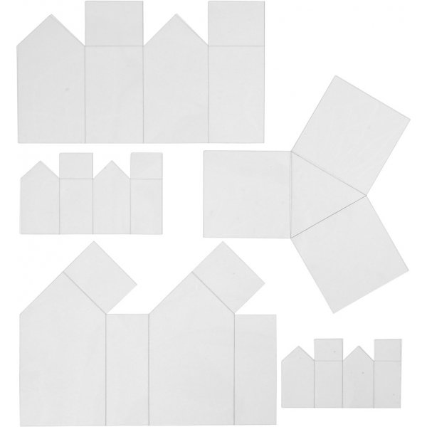 Moules - transparents - maisons et triangles - 5 pcs Moules - transparents - maisons et triangles - 5 pcs