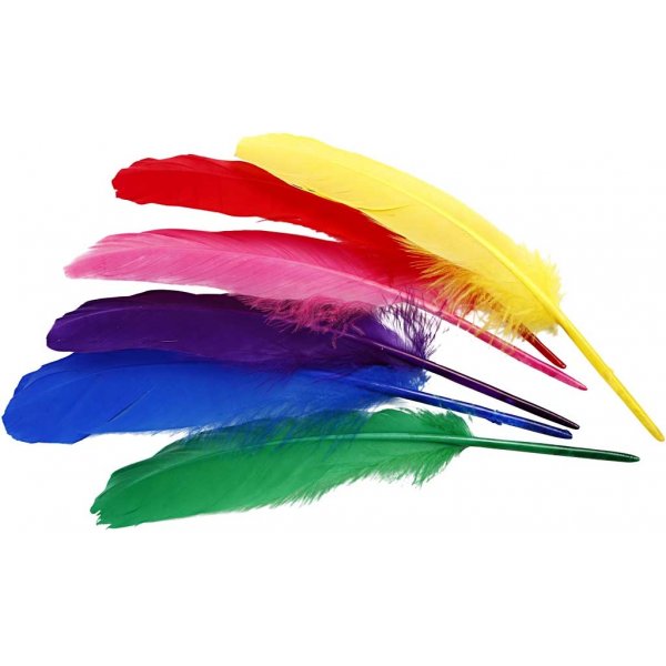 Plumes - couleurs mlanges - 36 pcs